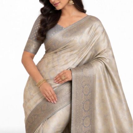 Golden-Blue Saree